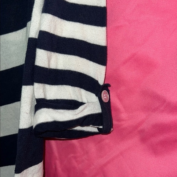 Express Blue and White Knit Cardigan Sweater - Picture 3 of 4